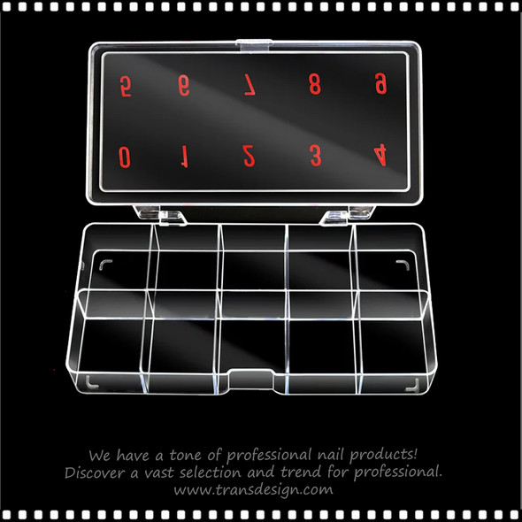 10-Slot Hard Plastic Small Clear Tip Box 72/Box