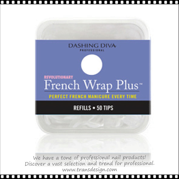 DASHING DIVA French Wrap Plus - White Thin Band 50 Tips/Pack