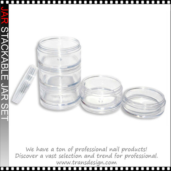 5 Stackable Clear Jar Set