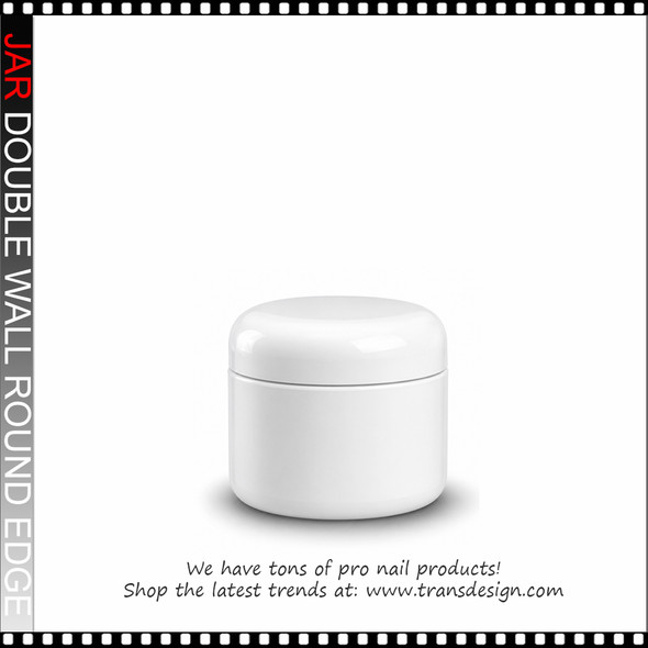 JAR White Double Wall Radius Jars with Dome Cap 0.5oz.