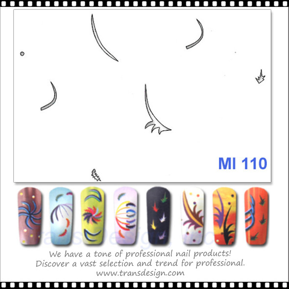 Nail Airbrush Templates BL4279 Leaves Vine, 24 Pieces, 3 Sizes 