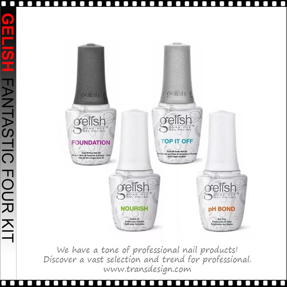 GELISH Fantastic Four Kit pH Bond, Foundation, Top It Off and Nourish 4/Pack