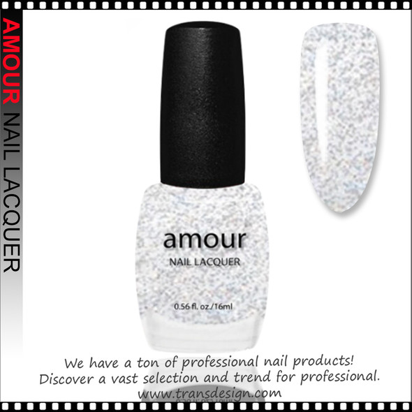 AMOUR Nail Lacquer - Silver Glitter 0.56oz AMOUR Nail Lacquer - Silver Glitter 0.56oz