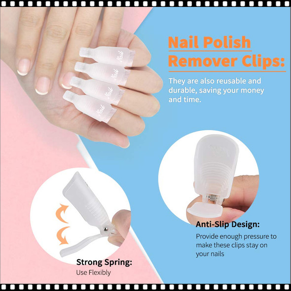  BERKELEY Soak Off Clip for Gel & Nail Polish Removal 10/Pack