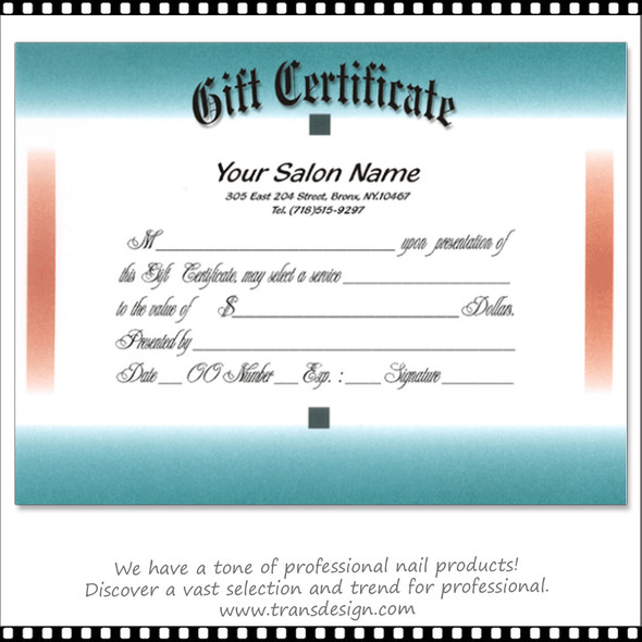 GIFT CERTIFICATE Influential  52/pk.