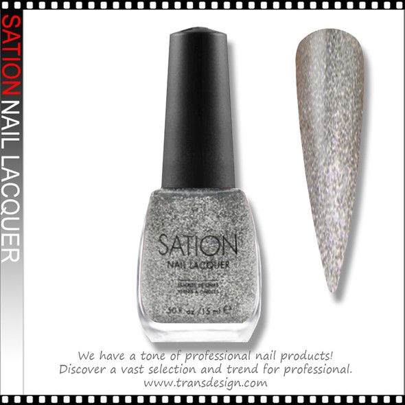SATION Nail Lacquer - Silver Glitter 0.5oz (G)* SATION Nail Lacquer - Silver Glitter 0.5oz (G)*