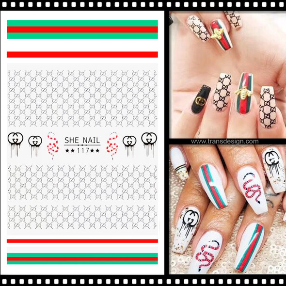 NAIL STICKER Brands Name, GUCCI Brand #SHE117