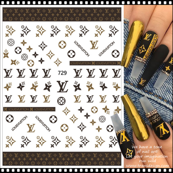 NAIL STICKER Brand Name, Hologram LOUIS VUITTON & CHANEL #D076