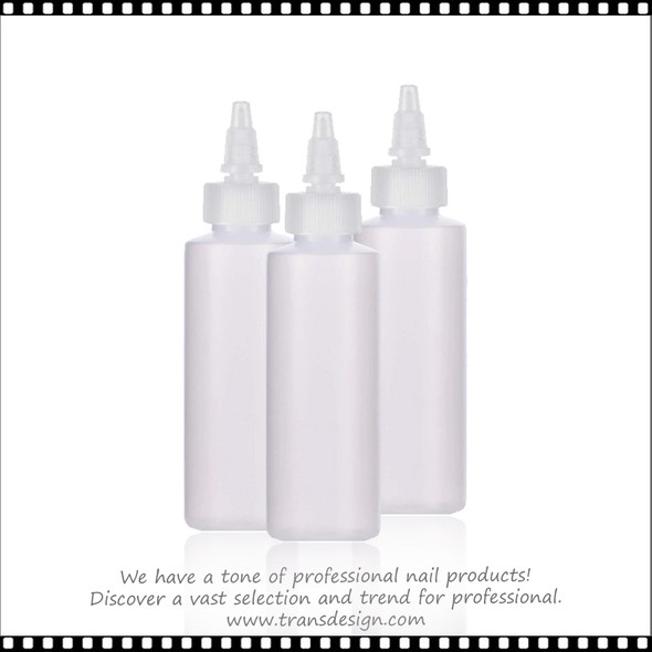 BOTTLE HDPE Natural Cylinder with Twist Top Cap 8oz.