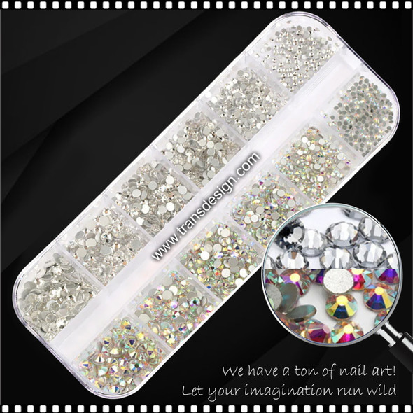 CRYSTAL RHINESTONE Crystal AB & Clear 1440/Case