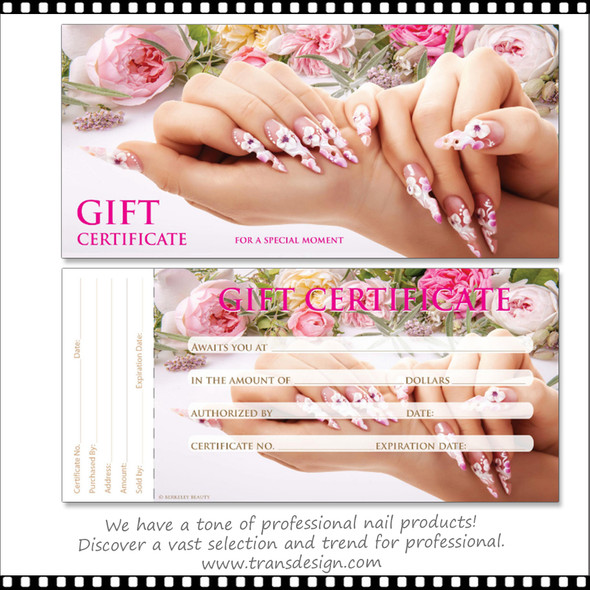  BERKELEY GIFT CERTIFICATE "Rose" 50/Book 