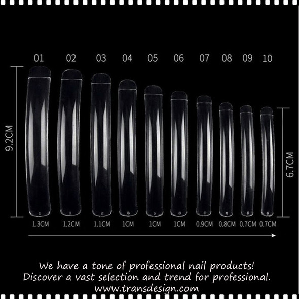 INSTANT TIP XXL Long & Curved Clear 10/Bag #AN46