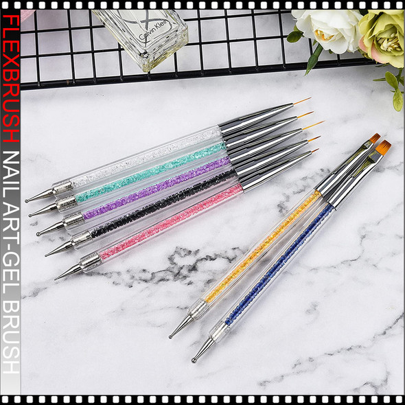 FLEXBRUSH Dotting Tool  & Nail Art, Gel Brush 7/Set
