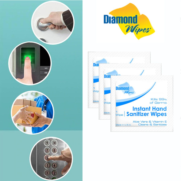 DIAMOND WIPES Instant Hand Sanitizer Wipes 10/Pack