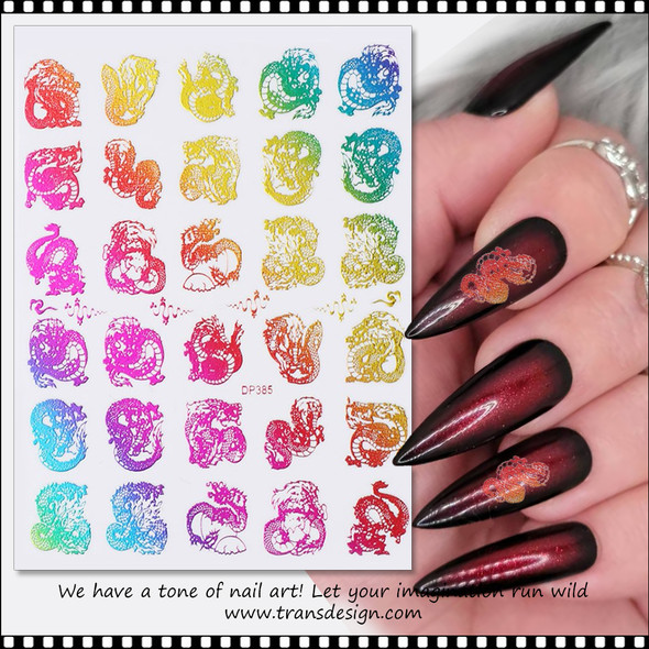 NAIL STICKER Animal, Hologram Dragon #DP385