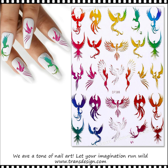 NAIL STICKER Animal, Hologram Phoenix  #DP388