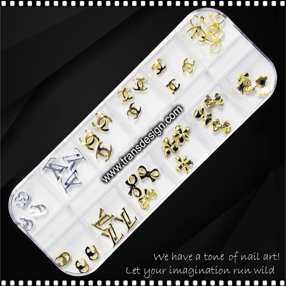 NAIL CHARM ALLOY 12 Brands Name Logo 36/Case #XF-C91