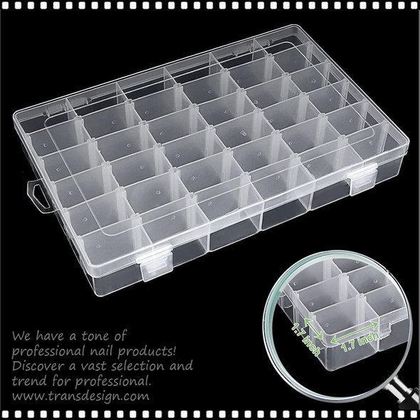 BOX Organizer 36 Grids, Adjustable Dividers 11 x 7 x 1.75" H.