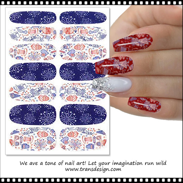 NAIL STICKER Flags, USA Flag #YMY2192