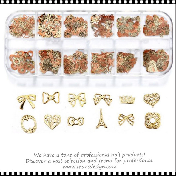 NAIL CHARM ALLOY Gold, Rose Gold Assorted Case #RS-017