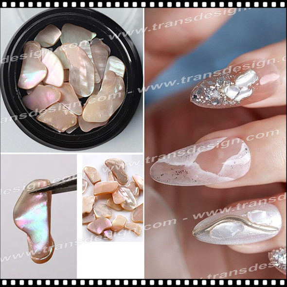 SEASHELL NAIL CHARM Pearl Peach Jar