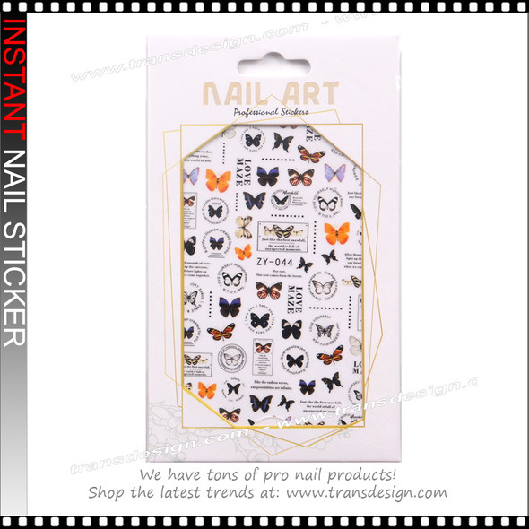 NAIL STICKER Insect, Butterfly & Quotes #ZY-044