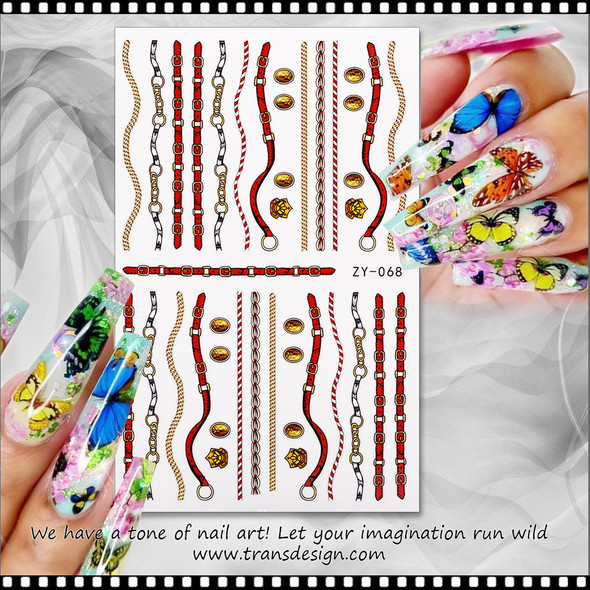 NAIL STICKER Stripe, Assorted Rope #ZY-068