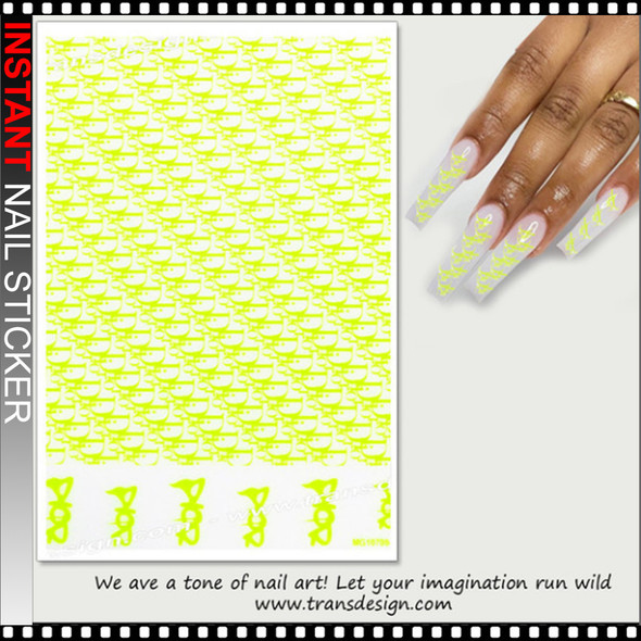 NAIL STICKER Brands Name, White DIOR #MG10709 - TDI, Inc