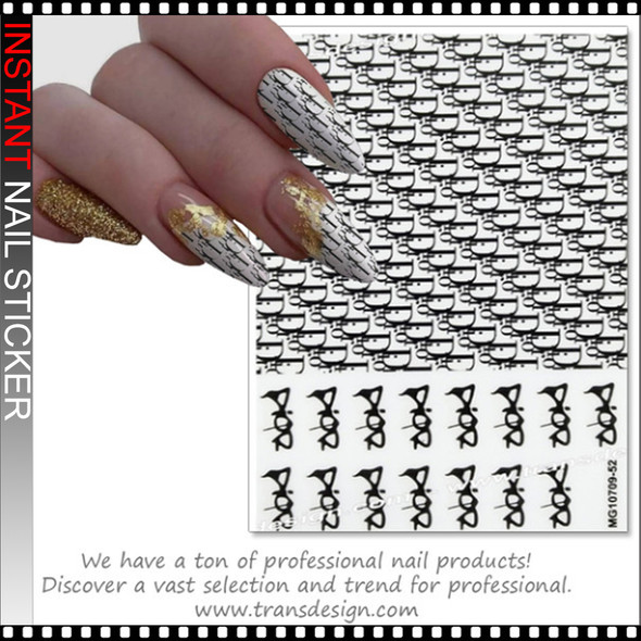 NAIL STICKER Brands Name, White DIOR #MG10709 - TDI, Inc
