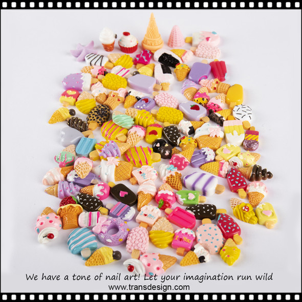 NAIL CHARM RESIN Assorted Sweet Treats Mix Color 30/Pack XF-0312-01