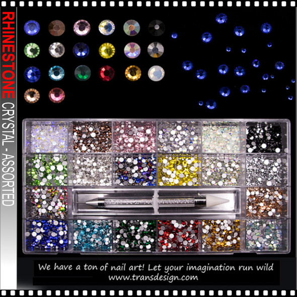 RHINESTONE PRO. Round Assorted Color 3100/Case