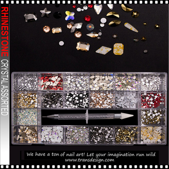 RHINESTONE PRO. Crystal Assorted Shape 3750/Case