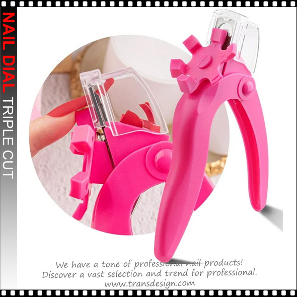 TRIPLE CUT Nail Dial with Cutting Guide Pink