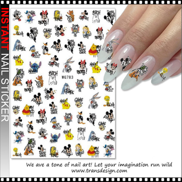 NAIL STICKER Cartoon, Disney Princesses #WG784 - TDI, Inc