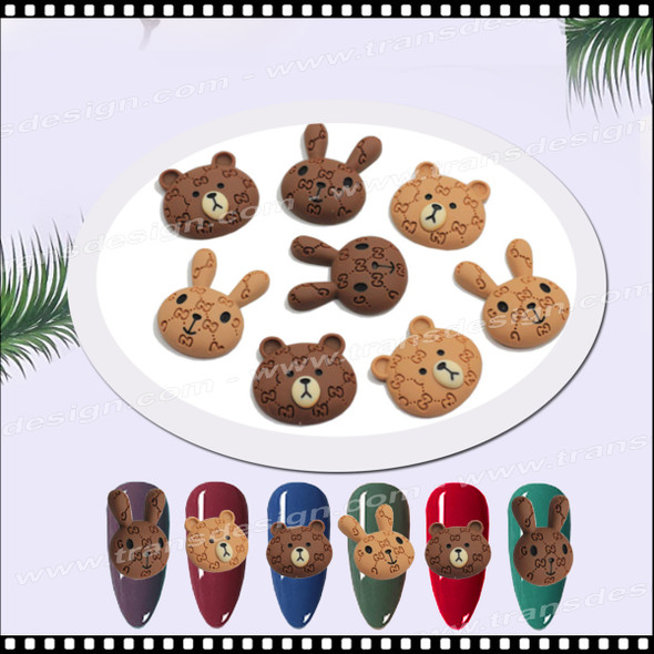 NAIL CHARM RESIN Gucci Bear & Bunny 10/Pack #4