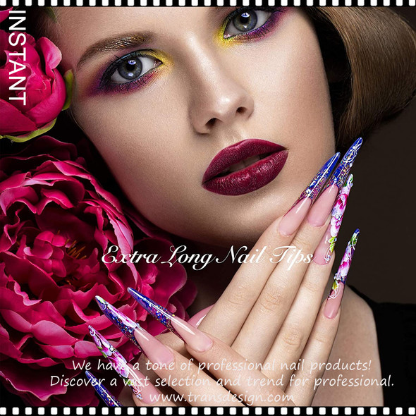 INSTANT TIP Full Cover Stiletto 5X-Long, Straight, Clear 36/Case