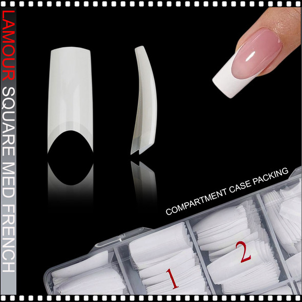 COLOR TIP -SQUARE ELLIPSE Medium, Natural Shape, French/White 500/Case