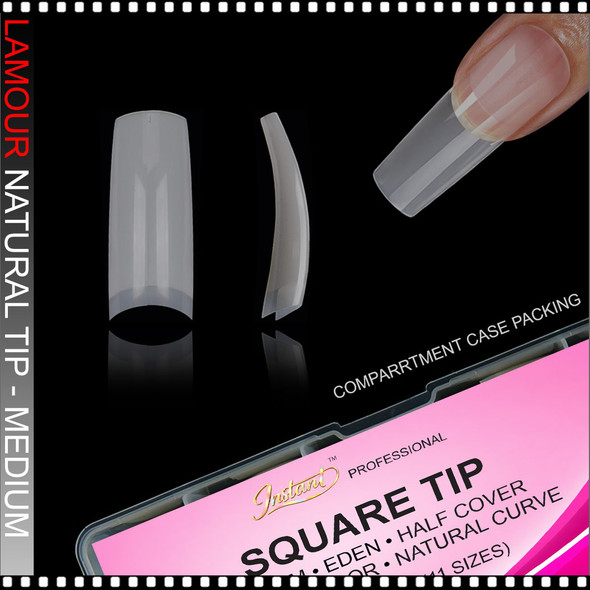 INSTANT LAMOUR EDEN Square, Medium, Natural Color &  Curve 550 Tips/Box