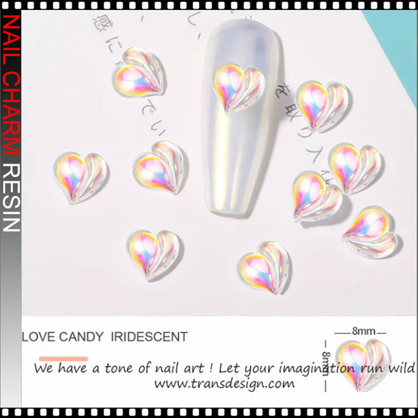 NAIL CHARM RESIN Heart 10/Pack *