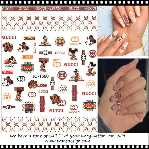 NAIL STICKER Brands Name, GUCCI & Mickey Mouse  #JO-1500