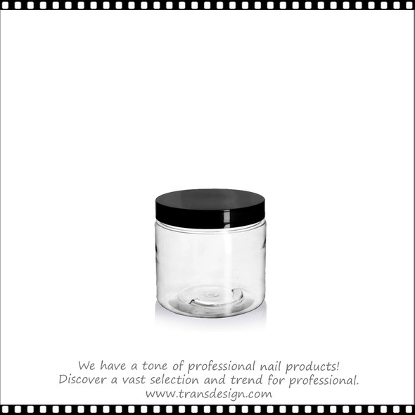 GLASS JAR Clear With Black Lid 53/400. 4oz. - TDI, Inc