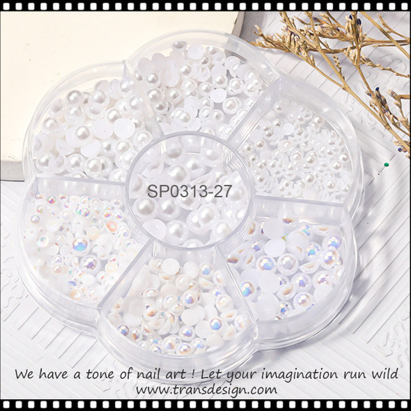 PEARL Half Bead White & AB White #SP0313-27