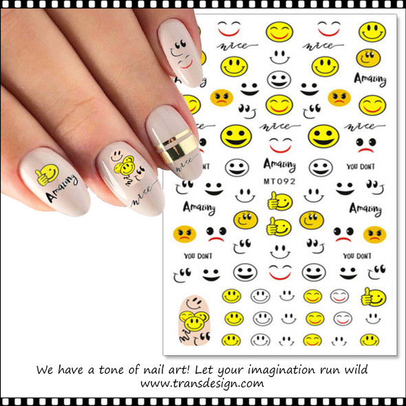 NAIL STICKER Face, Happy Face #MT092