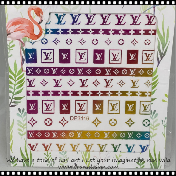 NAIL STICKER Brands Name, Hologram LOUIS VUITTON #DP3116