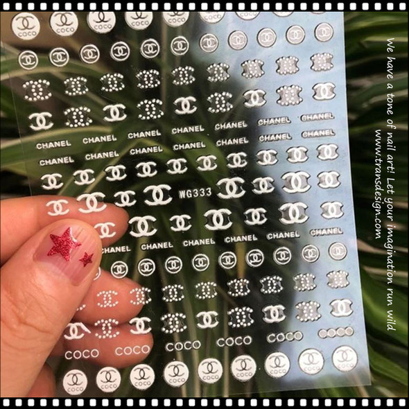 NAIL STICKER Brands Name, Silver LOUIS VUITTON #WG332 - TDI, Inc