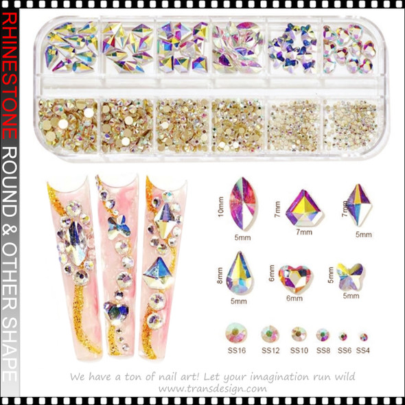 CRYSTAL RHINESTONE Crystal AB, Assorted Shape 600/Case #ZSH-212