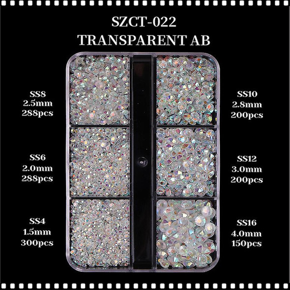 RHINESTONE CRYSTAL Round, Transparent AB Assorted/Case #SZCT-022 *