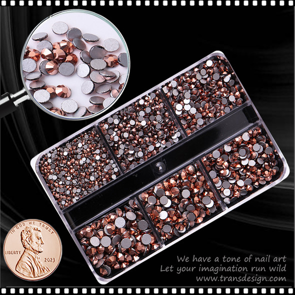 RHINESTONE CRYSTAL Rose Gold Assorted/Case #SZCT-026