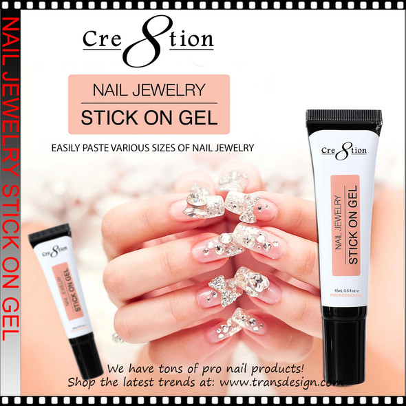 CRE8TION Nail Jewelry Stick On Gel  in Tube 0.5oz. *
