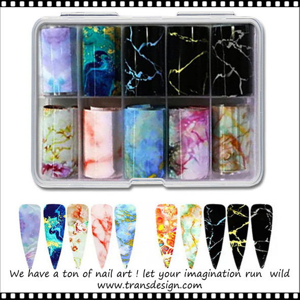 INSTANT FOIL Assorted Marble , 10 Rolls/Case #XKZ-26-02